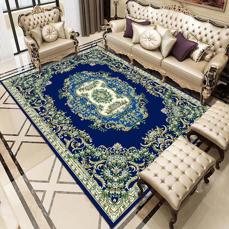 Classic Medallion Carpet Green Polyester Area Tapis tapis de support anti-split pour le salon