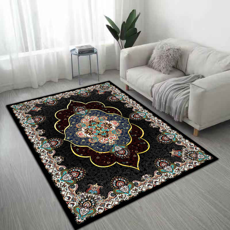 Blue traditionnel Tapis Polyester Antique Match Area Rapis Tapis sans glissement pour décoration intérieure