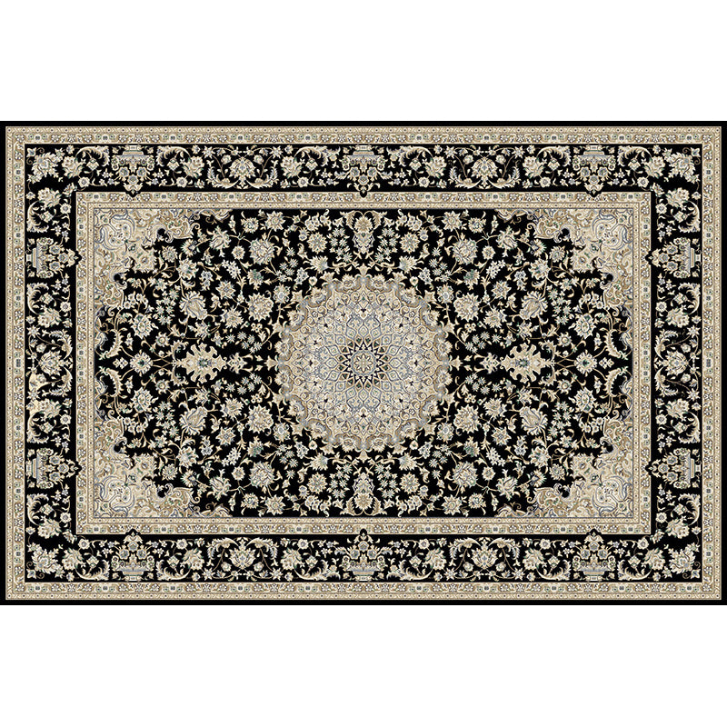 Nostalgie Rapis intérieur Tapis floral Primper du milieu du siècle Polyester Tapis de support sans glissement pour le salon