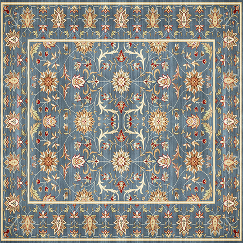 Square Normatic Tribe Rug Moroccan Carpet Polyester Stain Resistant Area Carpet for Living Room