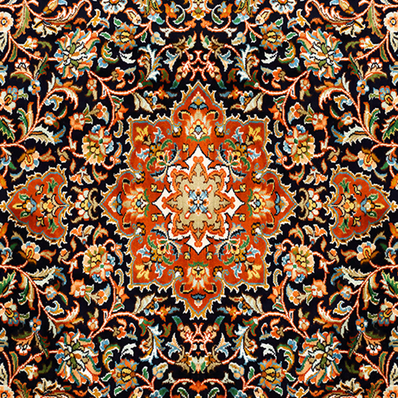 Square Normatic Tribe Rug Moroccan Carpet Polyester Stain Resistant Area Carpet for Living Room