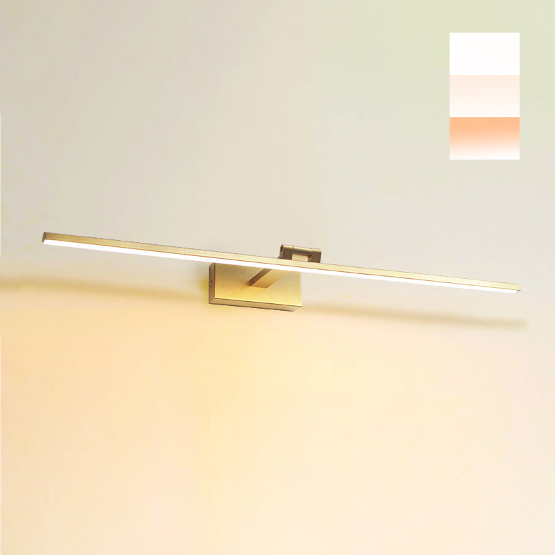 Lámpara de pared LED lineal dorada en modernos estilo conciso de aluminio de aluminio apliques con sombra de silicona