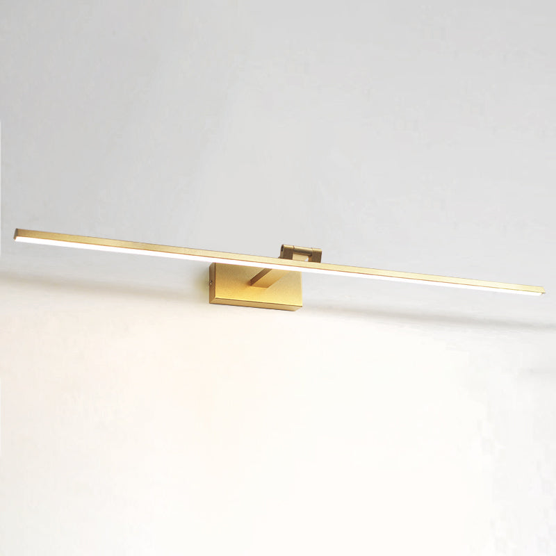 Lámpara de pared LED lineal dorada en modernos estilo conciso de aluminio de aluminio apliques con sombra de silicona