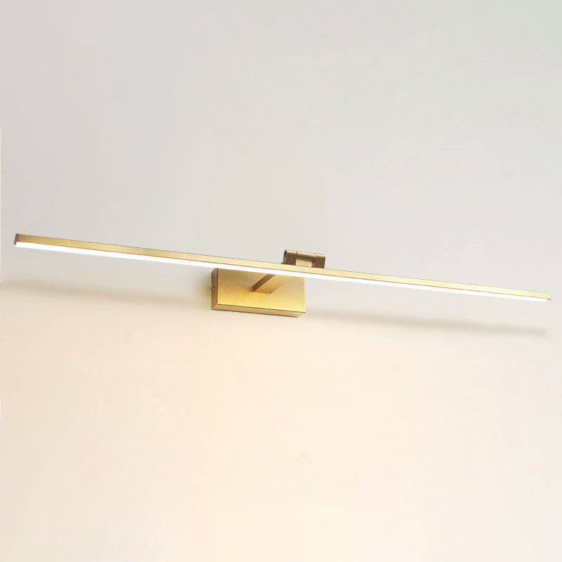 Lámpara de pared LED lineal dorada en modernos estilo conciso de aluminio de aluminio apliques con sombra de silicona