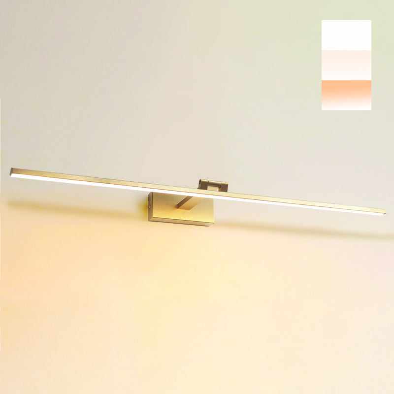 Lámpara de pared LED lineal dorada en modernos estilo conciso de aluminio de aluminio apliques con sombra de silicona