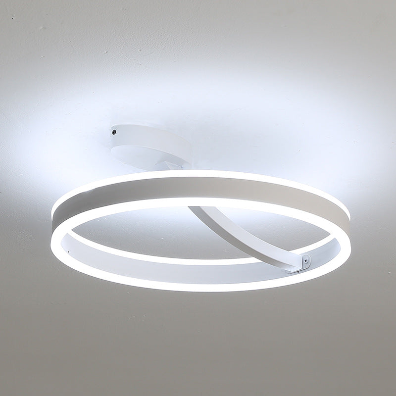 Aluminium Linear LED Semi Flush Mount in Modern Simplicity Acrylic 2-Light Ceiling Light for Bedroom