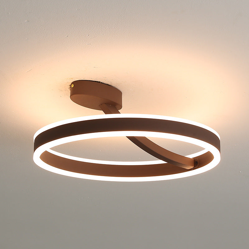 Aluminium Linear LED Semi Flush Mount in Modern Simplicity Acrylic 2-Light Ceiling Light for Bedroom