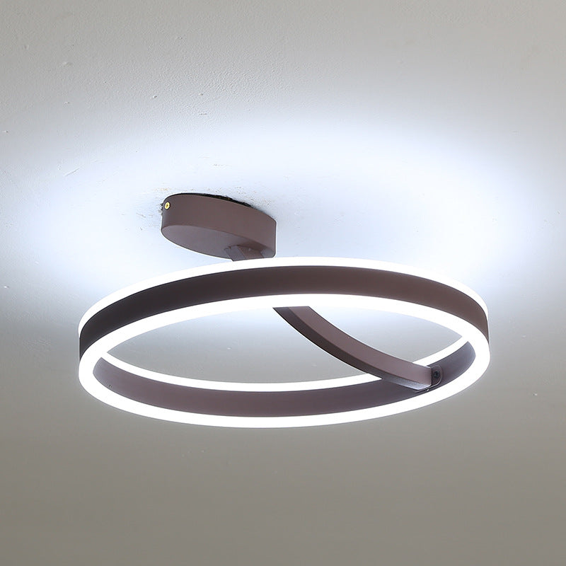 Plafonnier semi-encastré à LED linéaire en aluminium de simplicité moderne, plafonnier en acrylique à 2 lumières pour chambre à coucher