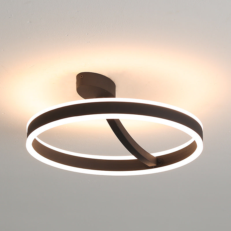 Aluminium lineaire LED semi-inbouw in moderne eenvoud Acryl 2-lichts plafondlamp voor slaapkamer