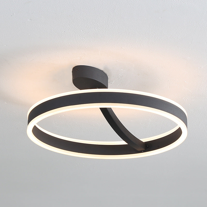 Aluminium lineaire LED semi-inbouw in moderne eenvoud Acryl 2-lichts plafondlamp voor slaapkamer