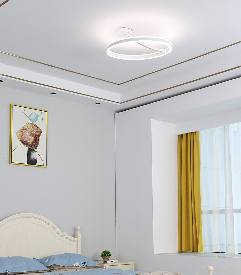 Aluminium Linear LED Semi Flush Mount in Modern Simplicity Acrylic 2-Light Ceiling Light for Bedroom