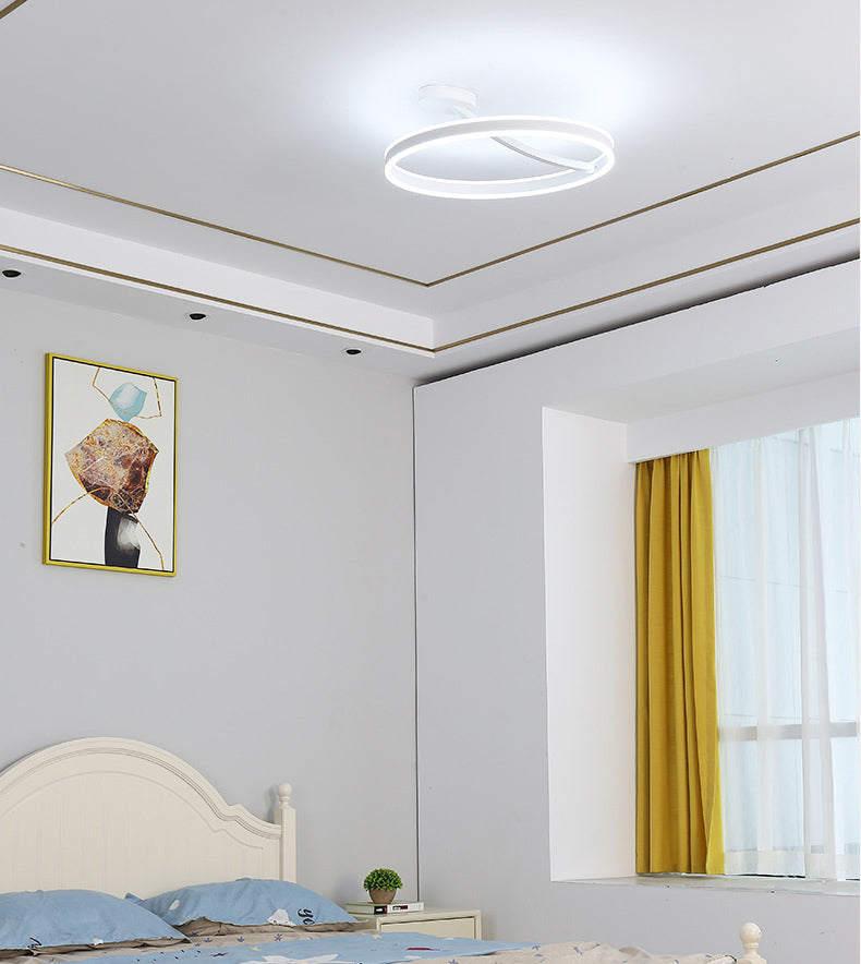 Aluminium Linear LED Semi Flush Mount in Modern Simplicity Acrylic 2-Light Ceiling Light for Bedroom