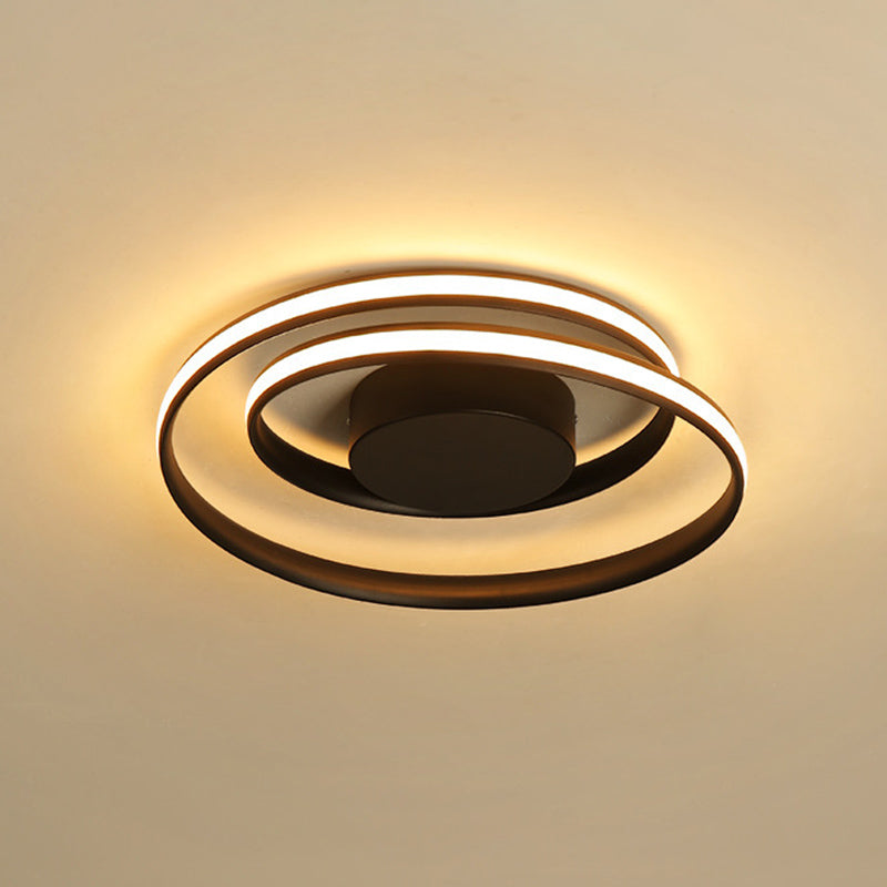 Modern Minimalist Indoor LED Ceiling Light Aluminium Linear Flush Mount with Silicone Shade