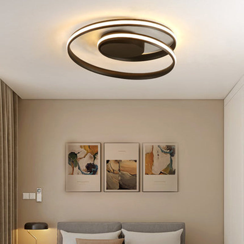 Modern Minimalist Indoor LED Ceiling Light Aluminium Linear Flush Mount with Silicone Shade