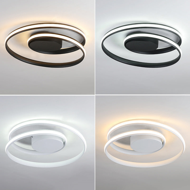 Modern Minimalist Indoor LED Ceiling Light Aluminium Linear Flush Mount with Silicone Shade