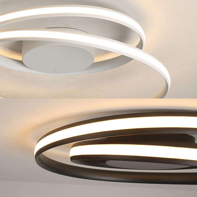 Modern Minimalist Indoor LED Ceiling Light Aluminium Linear Flush Mount with Silicone Shade