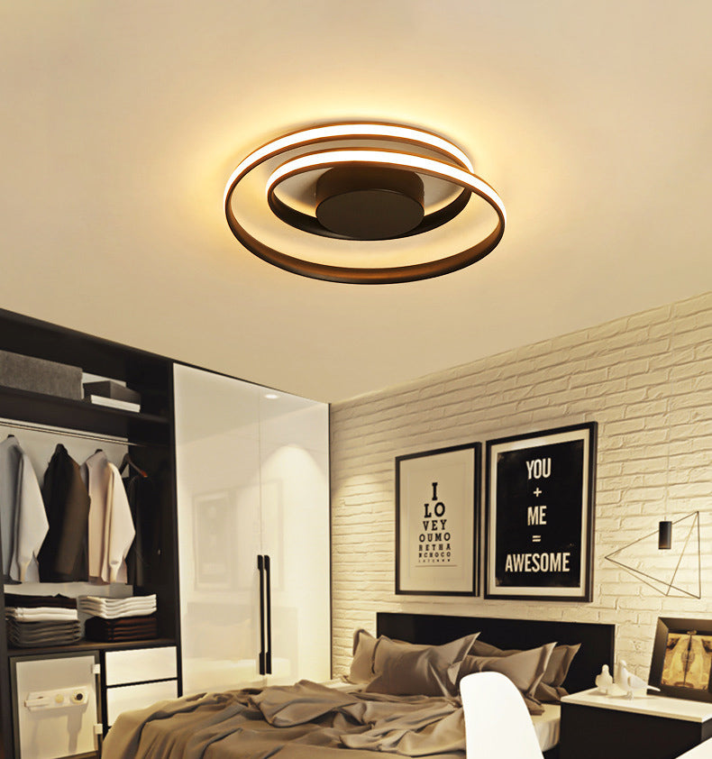 Modern Minimalist Indoor LED Ceiling Light Aluminium Linear Flush Mount with Silicone Shade