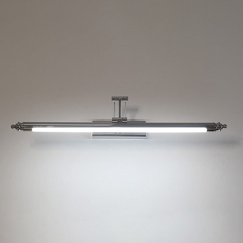 Luz de pared LED lineal lineal de acero inoxidable en una lámpara de pared de plástico de plástico de simplicidad moderna para el baño