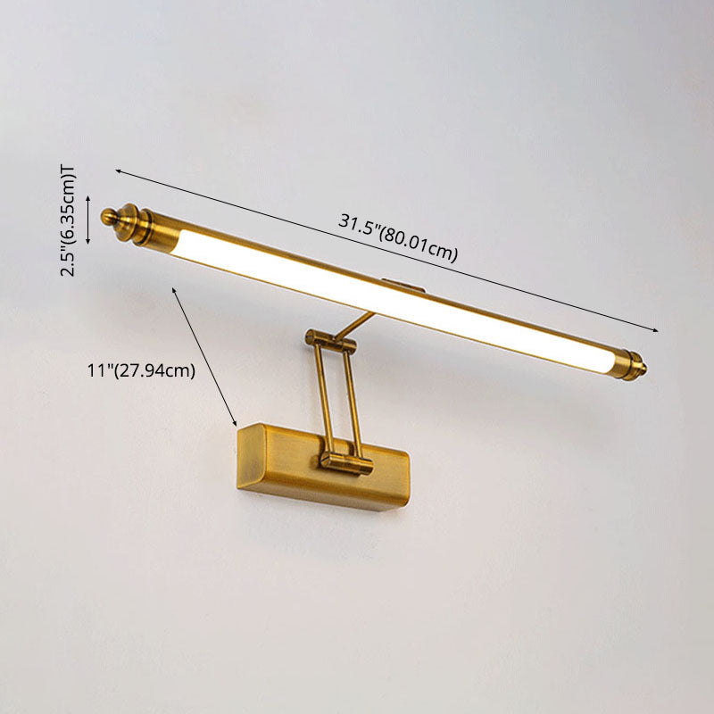 Luz de pared LED lineal lineal de acero inoxidable en una lámpara de pared de plástico de plástico de simplicidad moderna para el baño