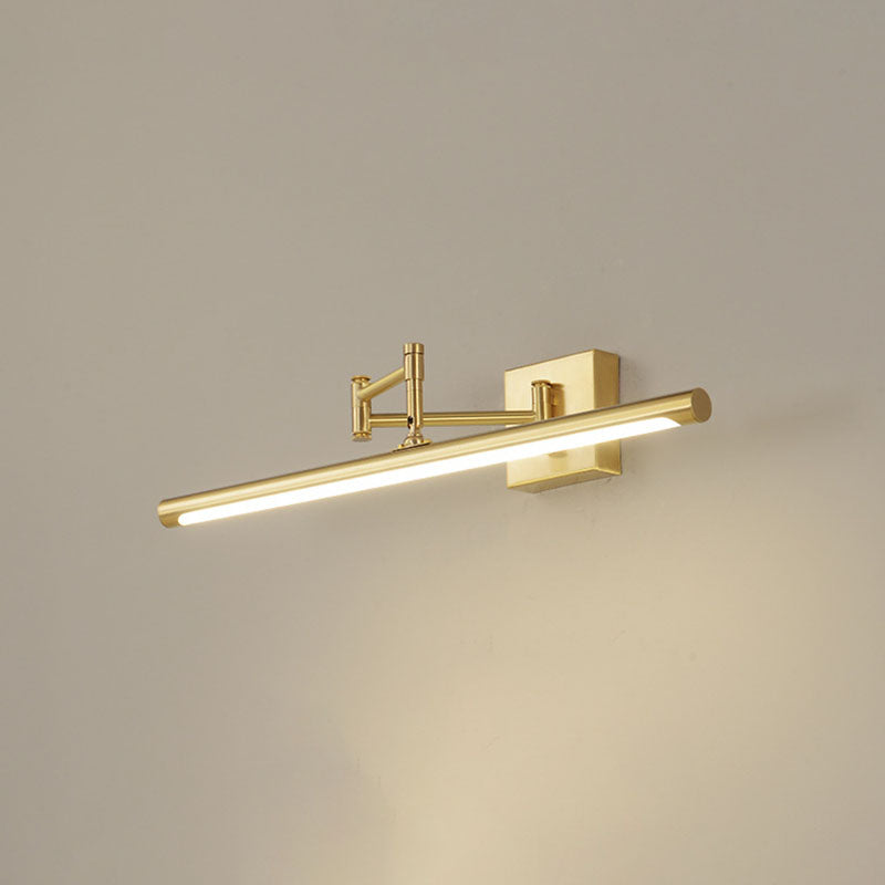 Lámpara de pared LED lineal dorada en moderna luz de pared ajustable de cobre de estilo creativo con sombra acrílica