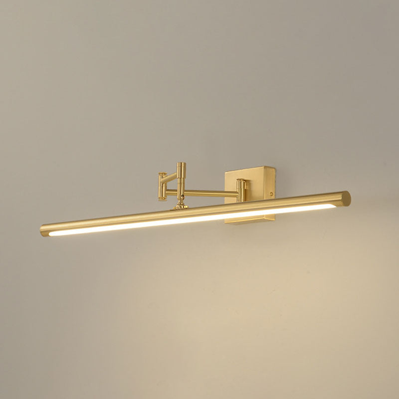 Lámpara de pared LED lineal dorada en moderna luz de pared ajustable de cobre de estilo creativo con sombra acrílica