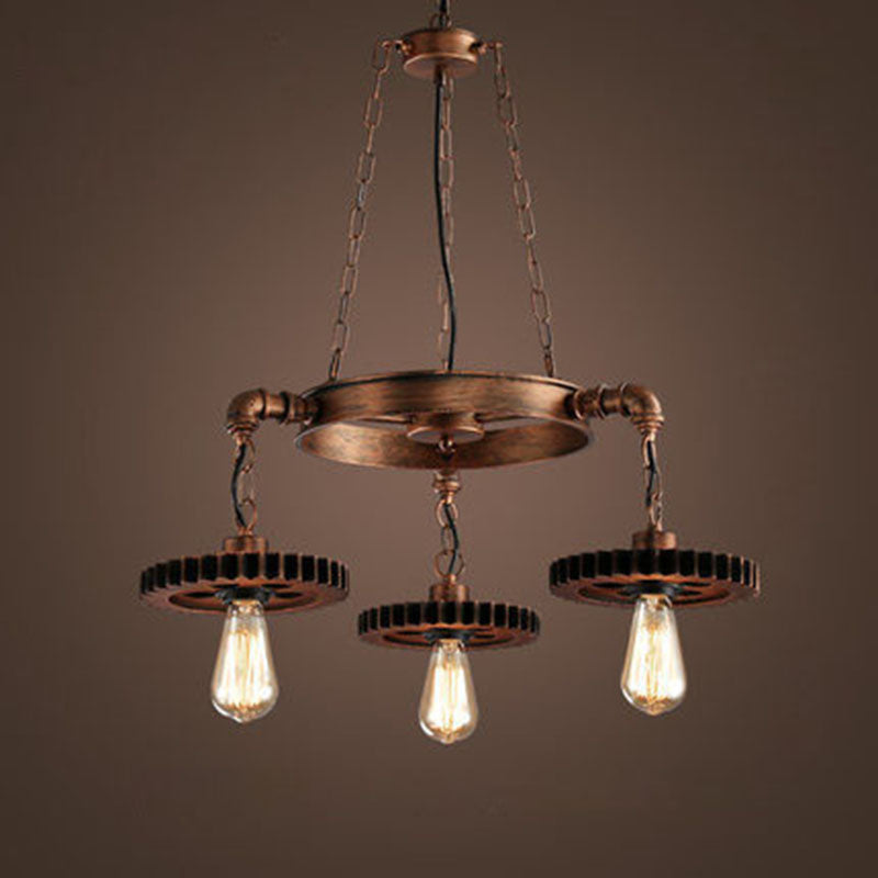 Bronze Antique Hanging Fixture Wrought Iron Bar Chandelier Pendant Lights