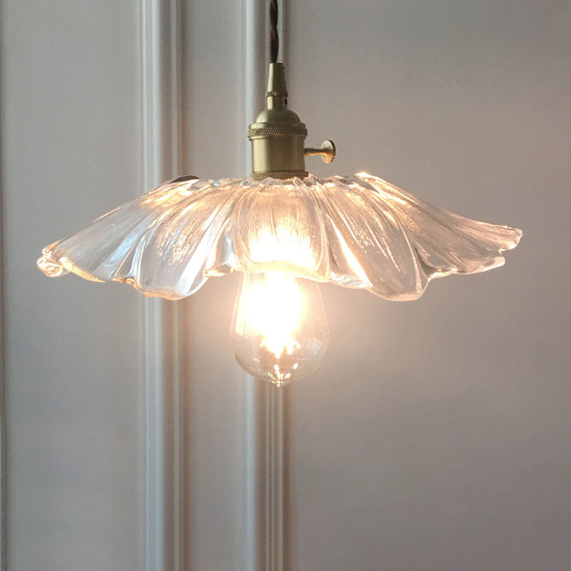 Apparecchiatura a sospensione in vetro a 1 luce Kit di luce vintage per sala da pranzo