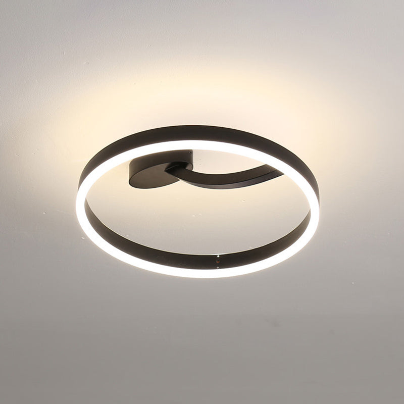 Modern Creative LED Semi Flush Mount Aluminium Linear Ceiling Fixture with Acrylic Shade