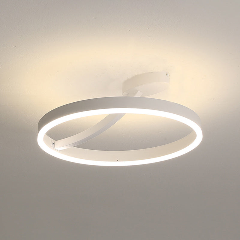 Modern Creative LED Semi Flush Mount Aluminium Linear Ceiling Fixture with Acrylic Shade