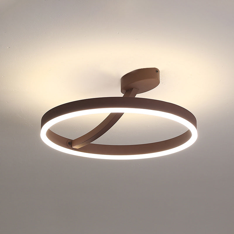 Modern Creative LED Semi Flush Mount Aluminio Aluminio Lineal Ceiling con sombra acrílica