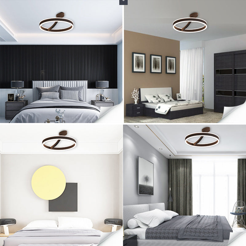 Modern Creative LED Semi Flush Mount Aluminio Aluminio Lineal Ceiling con sombra acrílica