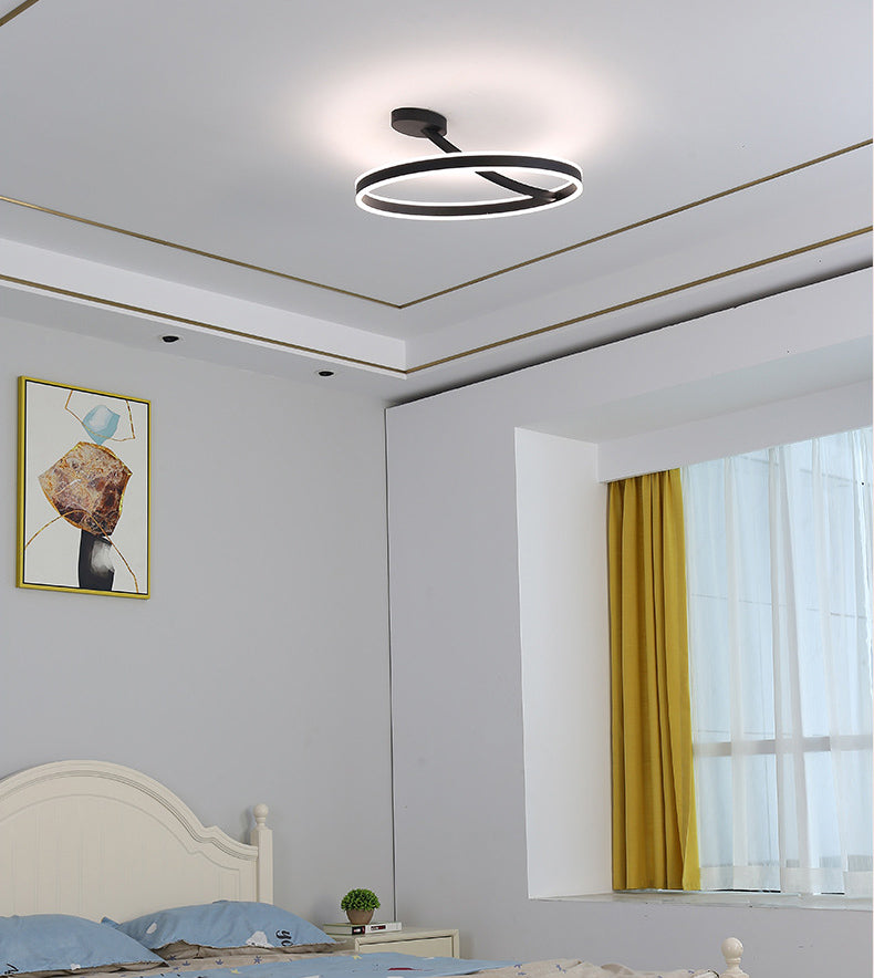 Modern Creative LED Semi Flush Mount Aluminio Aluminio Lineal Ceiling con sombra acrílica