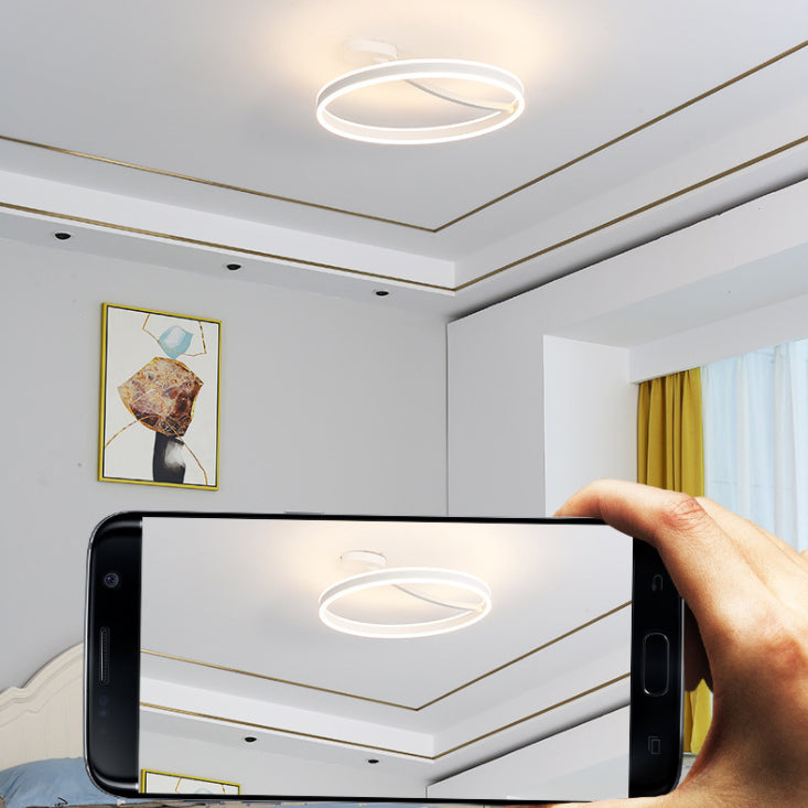 Modern Creative LED Semi Flush Mount Aluminio Aluminio Lineal Ceiling con sombra acrílica