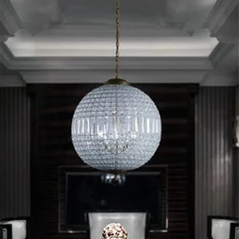 Crystal Globe Chandelier Lighting Simple Style Suspension Light for Dining Room