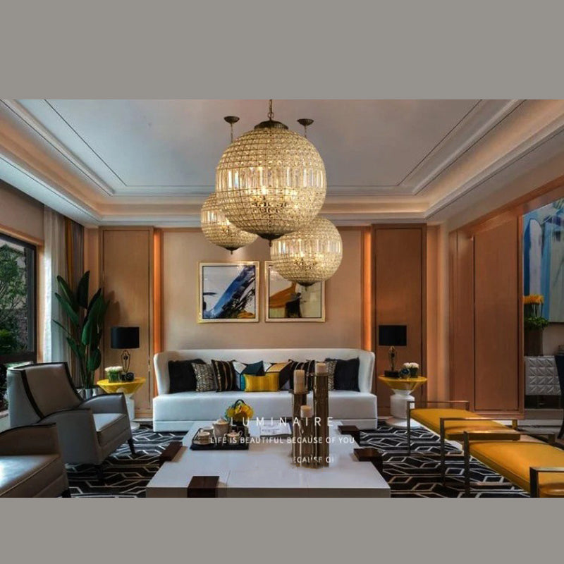 Crystal Globe Chandelier Lighting Simple Style Suspension Light for Dining Room