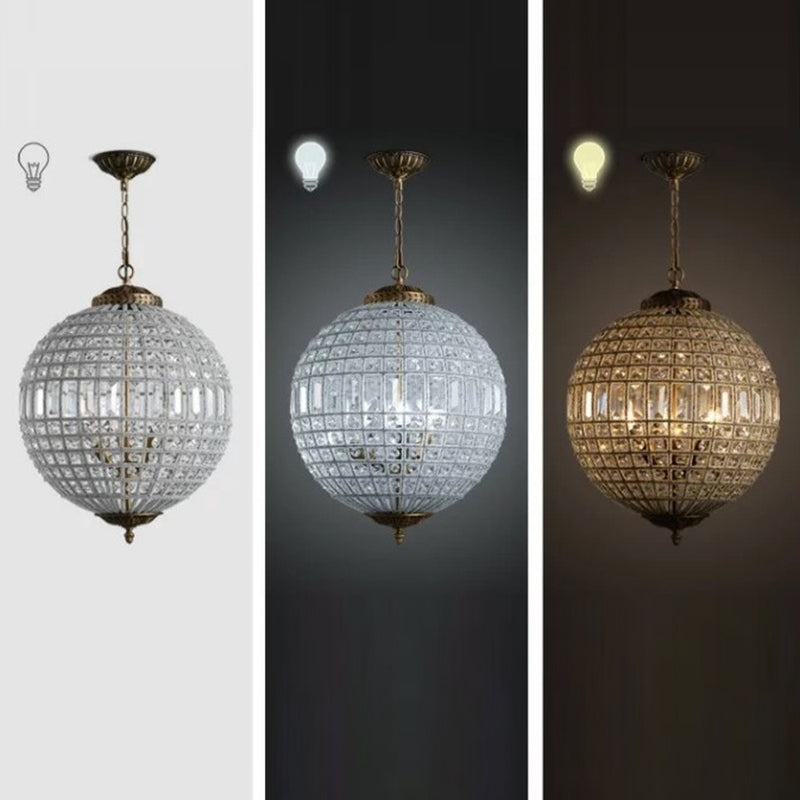 Crystal Globe Chandelier Lighting Simple Style Suspension Light for Dining Room