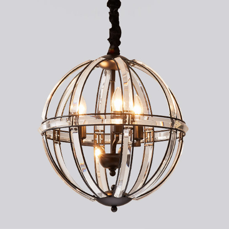 Globe Lantern Pendant Lighting Modern Crystal Dining Room Chandelier Light