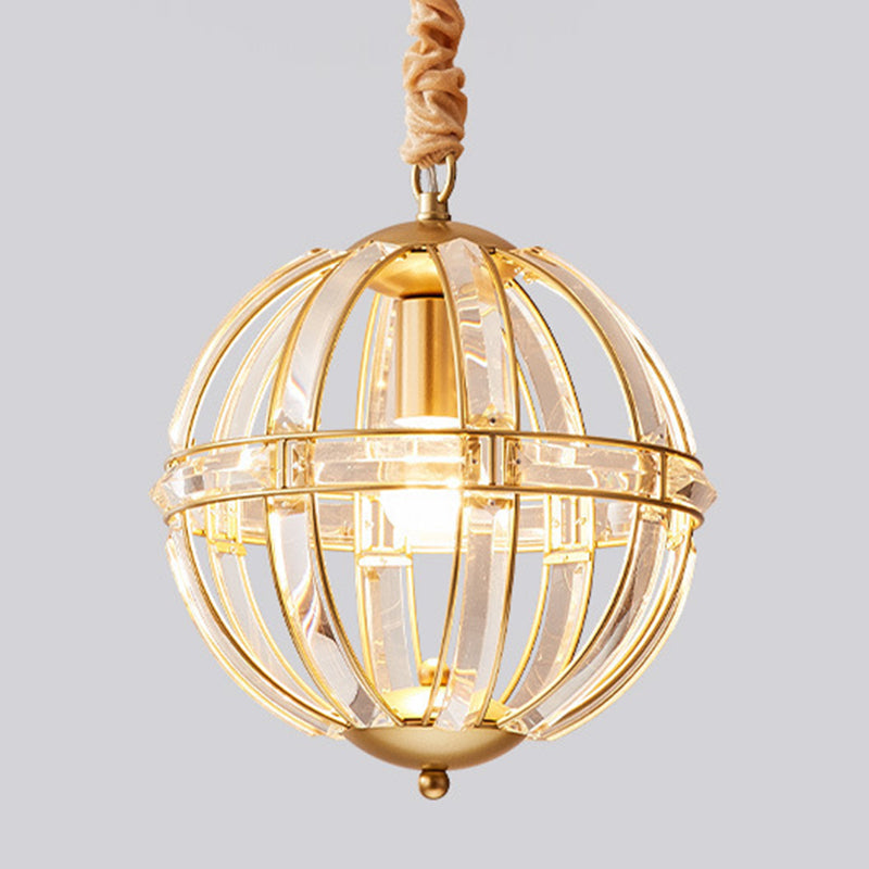 Globe Lantern Pendant Lighting Modern Crystal Dining Room Chandelier Light