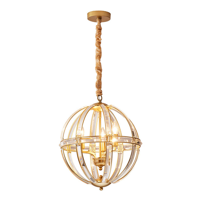 Globe Lantern Pendant Lighting Modern Crystal Dining Room Chandelier Light