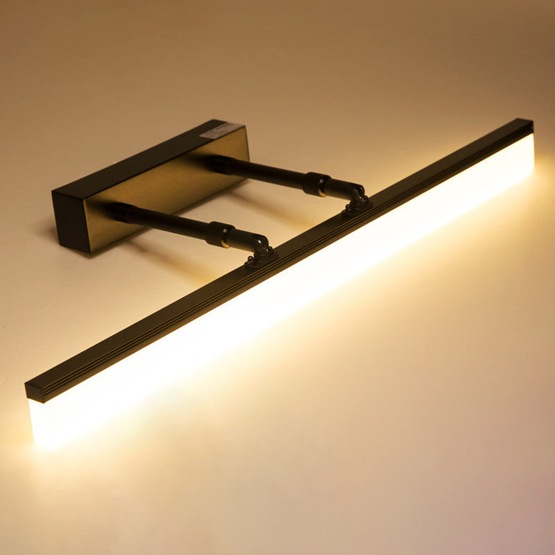 Straight Bathroom Wall Mounted Light Aluminium LED Nordic Wall Sconce Lighting in Black