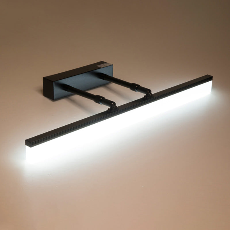 Straight Bathroom Wall Mounted Light Aluminium LED Nordic Wall Sconce Lighting in Black