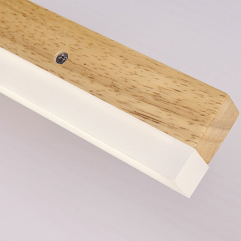 Rechteck Wandleuchte Einfachheitstil Holz LED Beige Wandmontage Leuchte Leuchte