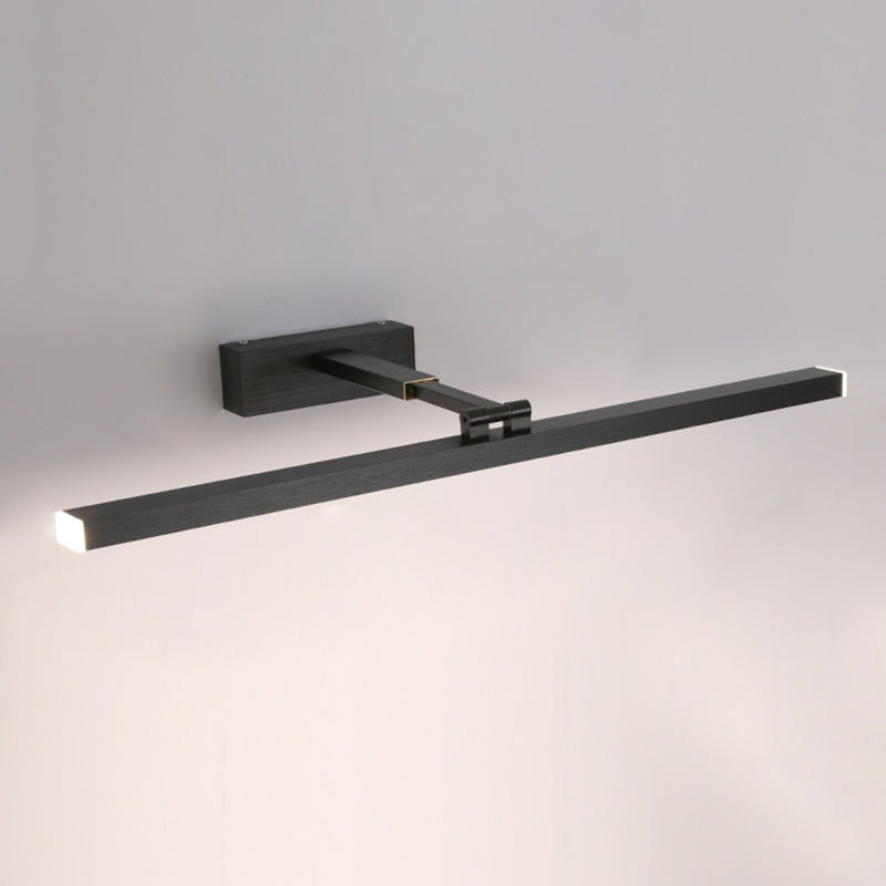 Modern Style Linear Wall Sconce Lighting Metal LED Bathroom Wall Light Fixture in Black