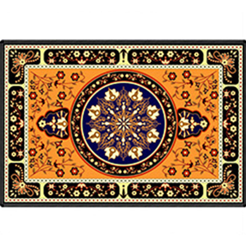 Stylish Tribal Pattern Rug Blue Traditional Carpet Polyester Stain Resistant Rug for Living Room