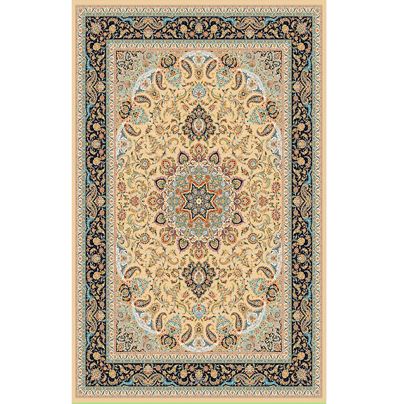 Shabby Chic Tribal Pattern Carpet Brown Polyester Area Rug Non-Slip Backing Rug for Home Decor