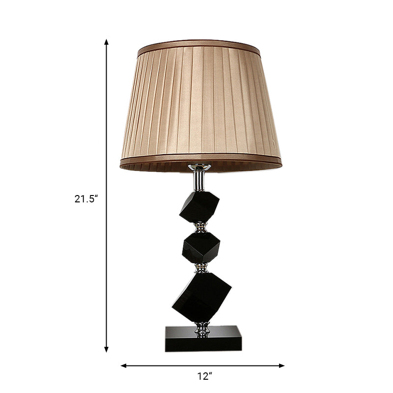 Style de chevet à cône marron clair Style Crystal Crystal Single Headroom Table Light