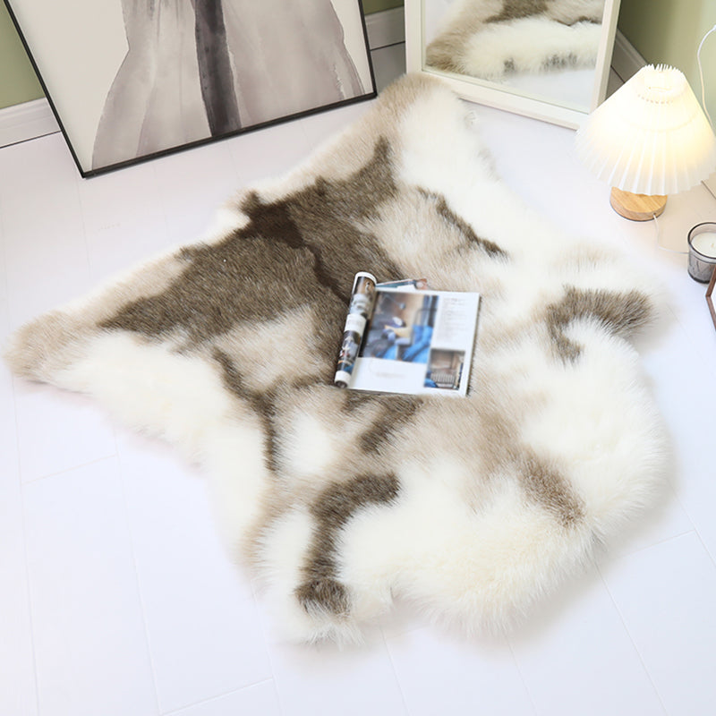 Tapis lavable de tapis occasionnel en polyester pour animaux blancs pour le salon