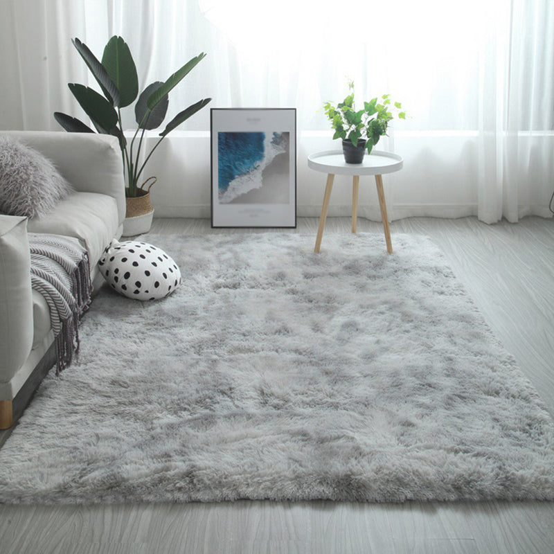 Simple Shag Living Room Rug Stylish Tie-dyed Area Carpet Polyester Anti-Slip Backing Indoor Carpet