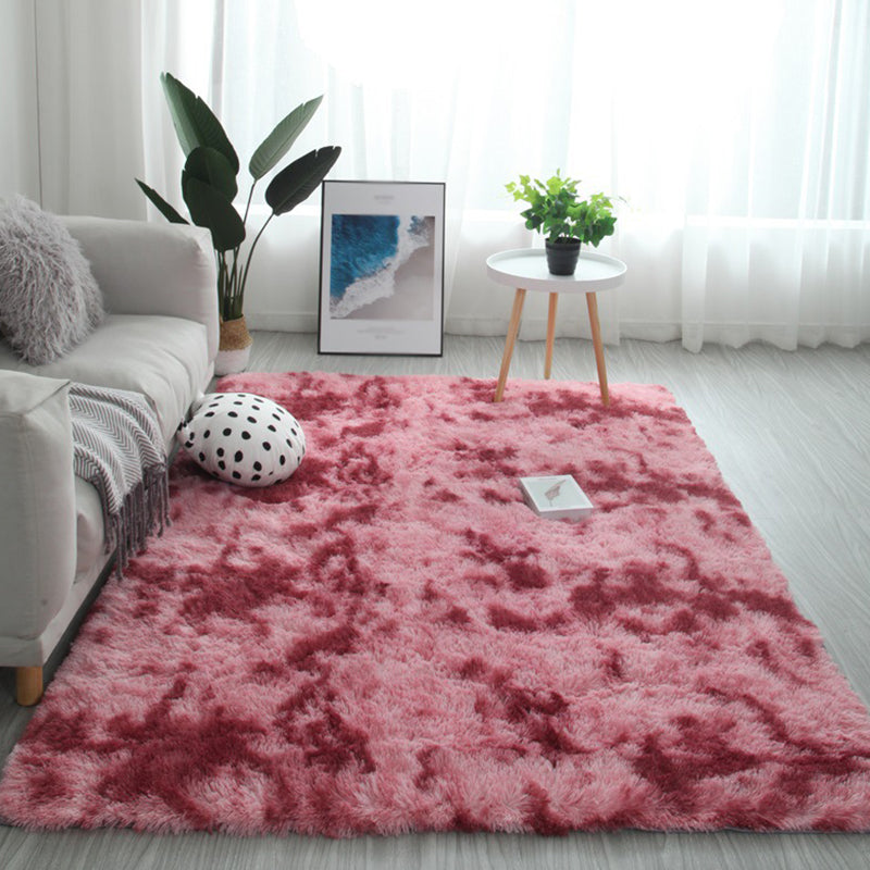 Simple Shag Living Room Rug Stylish Tie-dyed Area Carpet Polyester Anti-Slip Backing Indoor Carpet