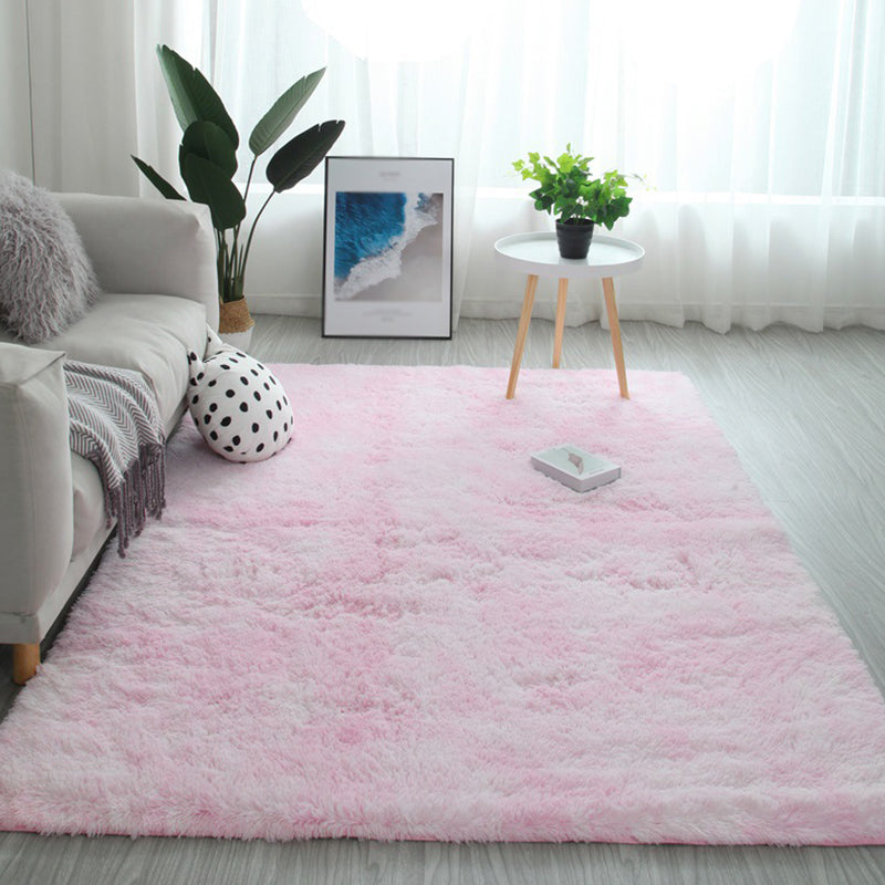 Simple Shag Living Room Rug Stylish Tie-dyed Area Carpet Polyester Anti-Slip Backing Indoor Carpet